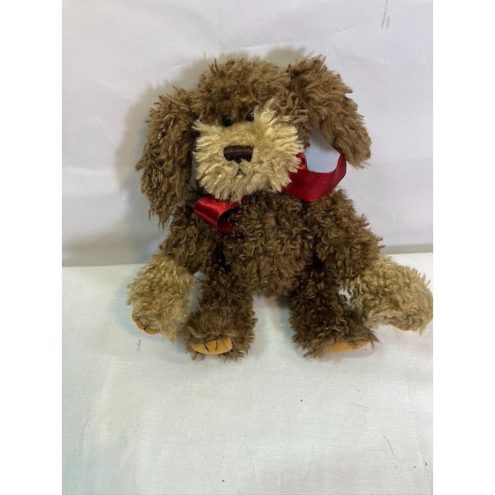 THE BEARINGTON COLLECTION BROWN DOG 8" WITH BOW